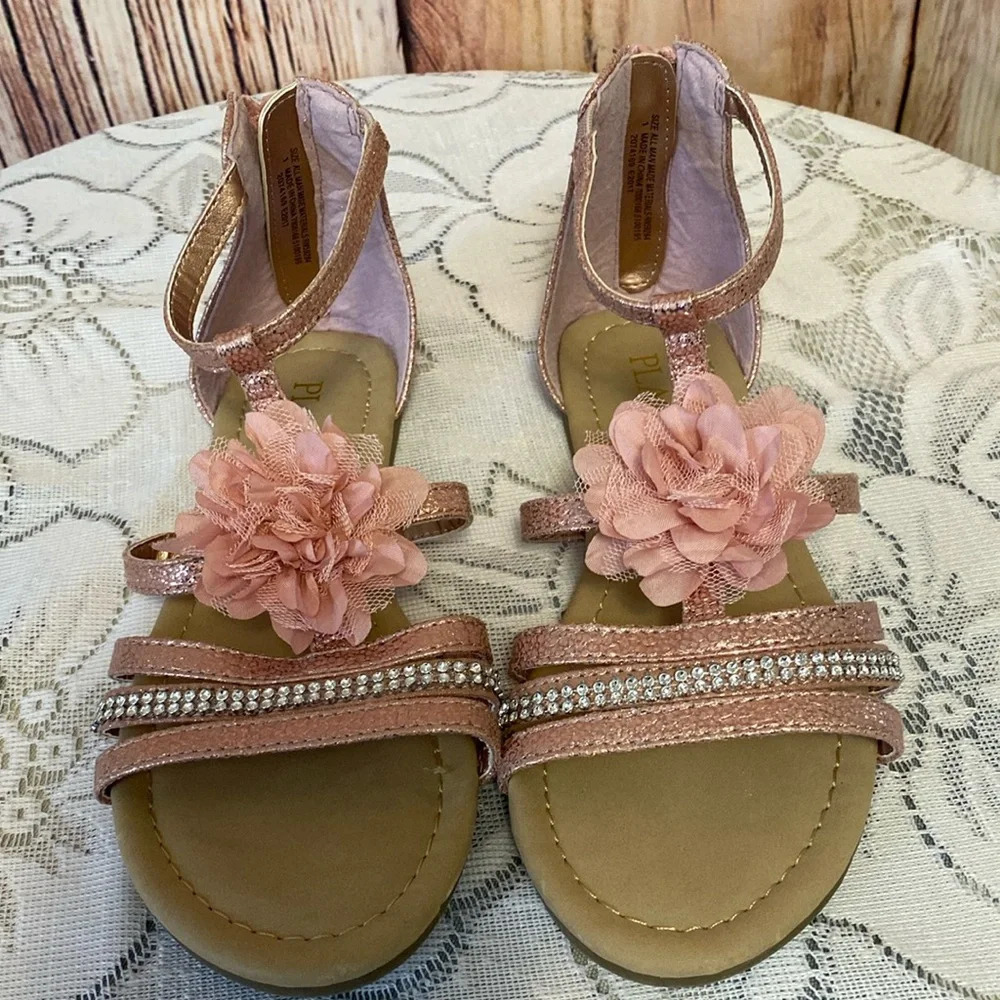Children Place Size 1 Saddles Pink Metallic with Pink and Silver Tones NWOT